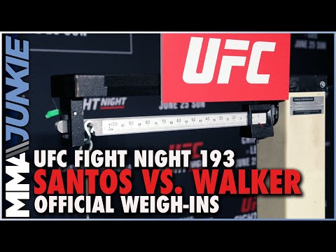 UFC Fight Night 193: Santos vs. Walker official weigh-ins live stream | Fri. 12pm ET