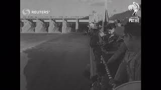 VENEZUELA: A giant dam is inaugurated by President Marcos Perez Jimenez (1957)