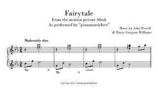 Video thumbnail of "Fairytale - From Shrek - Sheet music transcription"