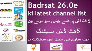 Badr 26e latest channel list/5 feet dish result