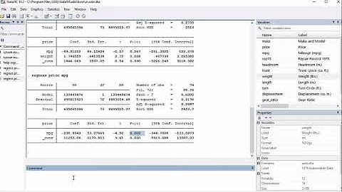 finprof - Simple Linear Regression in Stata