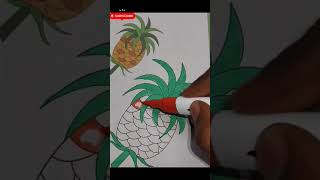 🍍 Beautiful Pineapple ASMR Colouring Diagram | Satisfying Fruit Coloring Page for Kids & Adults 🎨