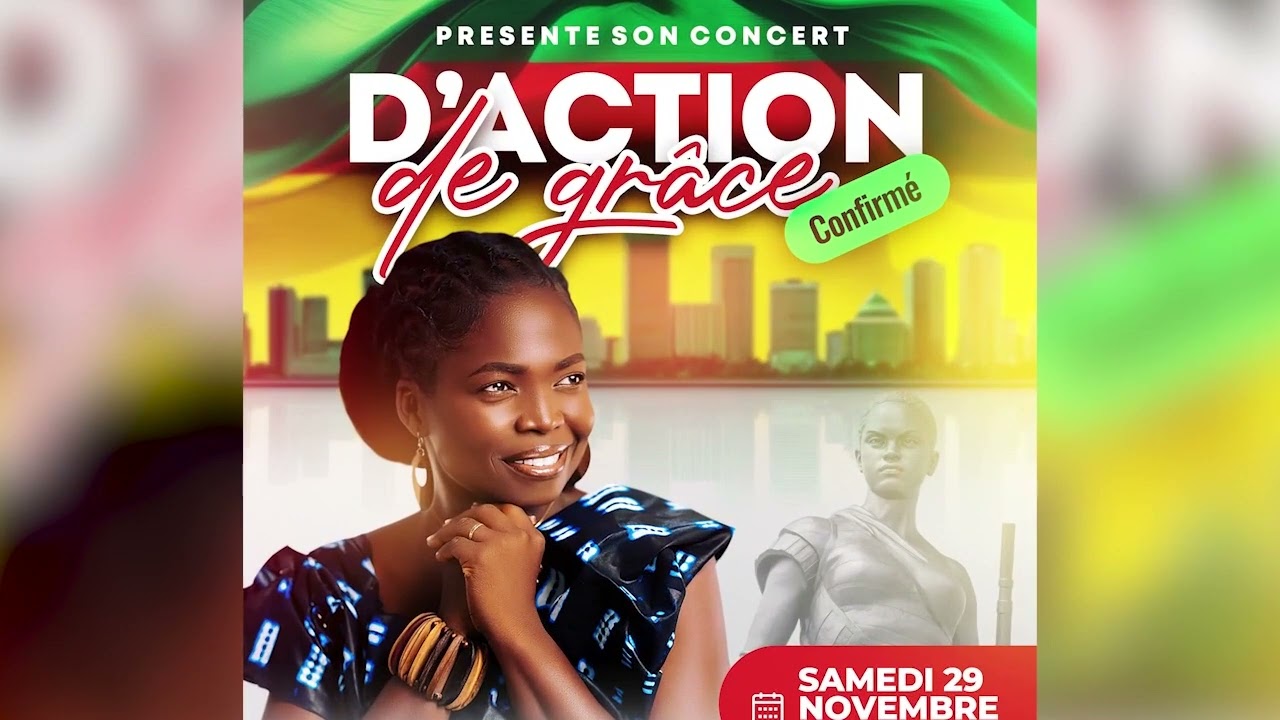 CHANTRE ANNA TEKO DANS SON CONCERT SPIRITUEL D'ACTION DE GRÂCE SUR L'ESPLANADE DE L'AMAZONE AU BÉNIN