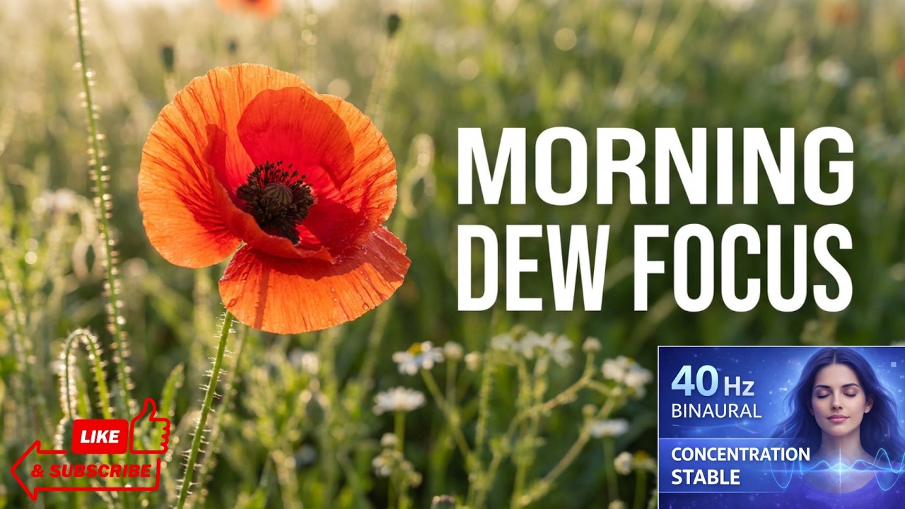 serene red flowers 40 Hz focus and relax