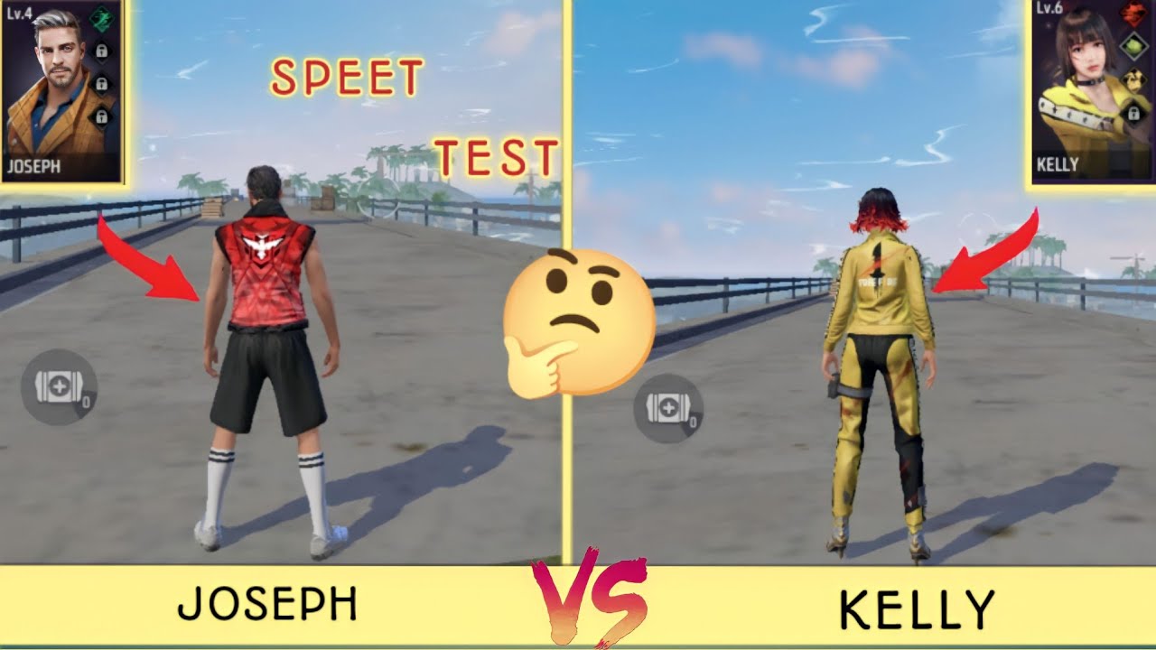JOSEPH VS KELLy SPEET TEST FREE FIRE... - youtube