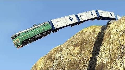 TRAINS CROSSING ON BUMPY FORKED RAILROAD CROSSING | Train Simulator 2022 #railroad BeamNG. Drive