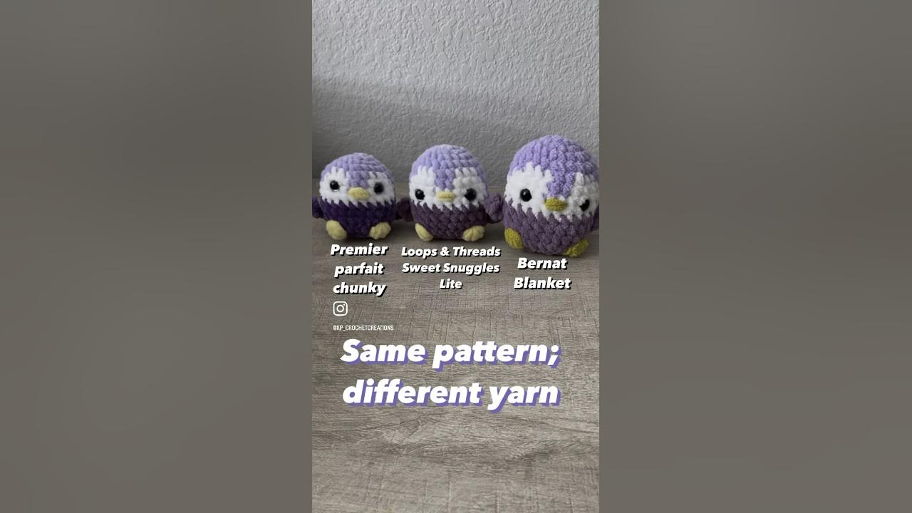 Yarn comparison - Premier Parfait Chunky, Loops & Threads Sweet Snuggles  Lite, and Bernat Blanket ✨ 