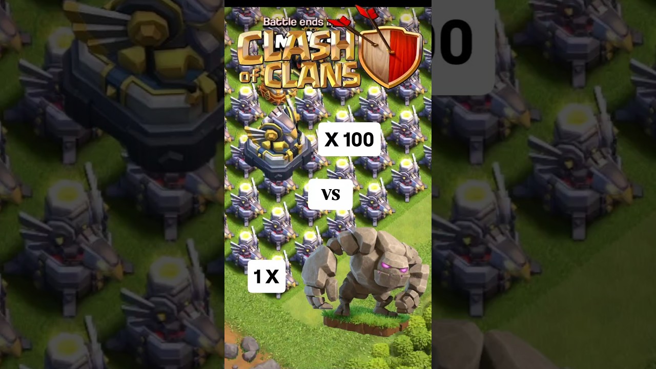 100 Eagle artillery vs max golem 