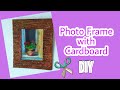 Easy Photo Frame using Cardboard /How to make Frame with Corrugated Box/The Craft Pot