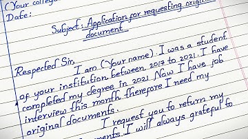 Application to Return of Original Document from college
