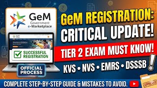 GeM Portal Registration Process Step-by-Step | PGT Commerce &amp; Jr Accountant (EMRS/KVS/NVS/DSSSB)
