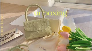 🌱 unboxing my mini bag (ft.BY FAR) \\ sage green
