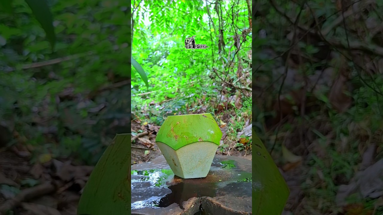 very crispy coconut peeling ASMR