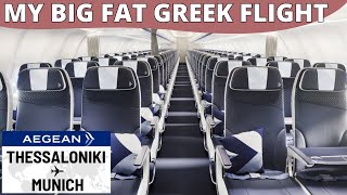 AEGEAN AIRLINES A320 NEO Economy Class 🇬🇷⇢🇩🇪【4K Thessaloniki to Munich】Brand new plane &amp; lounge