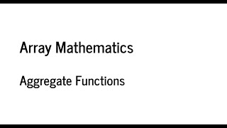 Aggregate Functions | Numpy Aggregate Functions