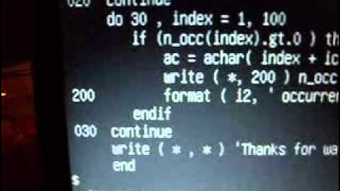 Fortran 77 Program counting character occurrences