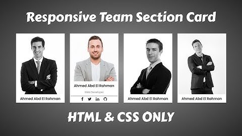 Responsive Team Section Card HTML & CSS Only