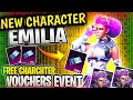 NEW EMILIA CHARACTER IS HERE | Bgmi New Character First look | bgmi Free Character vouchers Event |