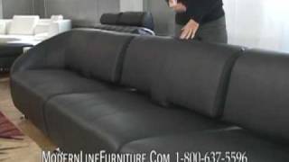 Celebrity Modern Black Leather Custom Sectional Sofa - Create Any Shape You Desire! (ModernLineFurniture.com) Profile