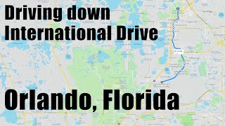 Driving down International Drive to Universal Orlando Resort in 4K