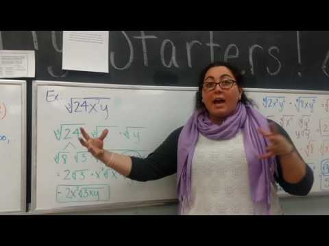 7.2 - Simplifying Radicals (w/ indexes greater than 2)