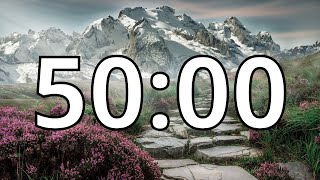 50 Minute Timer | Snowy Mountains | NO Music