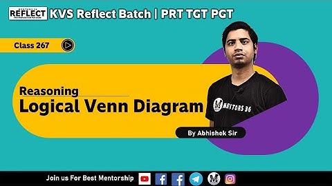 Logical Venn Diagram - Reasoning For KVS Super TET  DSSSB by Abhishek Sir | Class 267 | Reflect 08