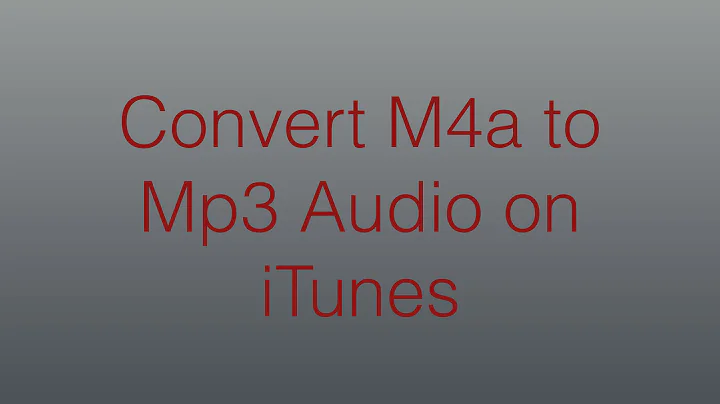 Convert M4a Audio to Mp3 via iTunes