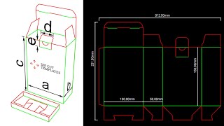 Snap lock base, back closure tuck end to front box Die line / Die cut on Adobe Illustrator screenshot 2