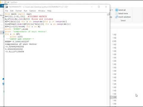 PYTHON Tutorial:#5. HOW TO FIND THE NORM OF MATRIX.