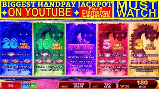 My ✦BIGGEST HANDPAY JACKPOT✦ On 5 Elemental Legends Slot | RARE Handpay Jackpot| Live PREMIERE Sream