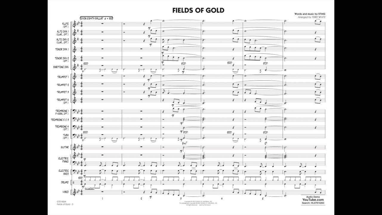 Fields of Gold by Sting | Arr. by Terry White
