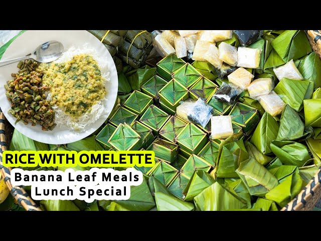 Banana Leaf Meals | Lunch Special | Best Travel Food | Natural Eating | Rice with Omelette