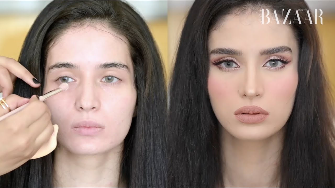 درس في المكياج السموكي اللماع من نورة بوعوض | دروس الجمال | هاربرز بازار العربية