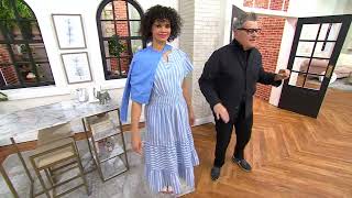 Isaac Mizrahi Live! Yarn Dye Stripe Poplin Maxi Dress on QVC