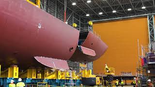 Prelude to NUSHIP Hunter Keel Laying - Block 3 move and lift