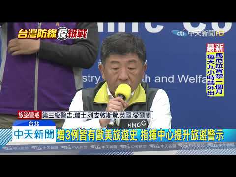 20200314中天新聞　台增3例皆境外移入！　累計確診53人