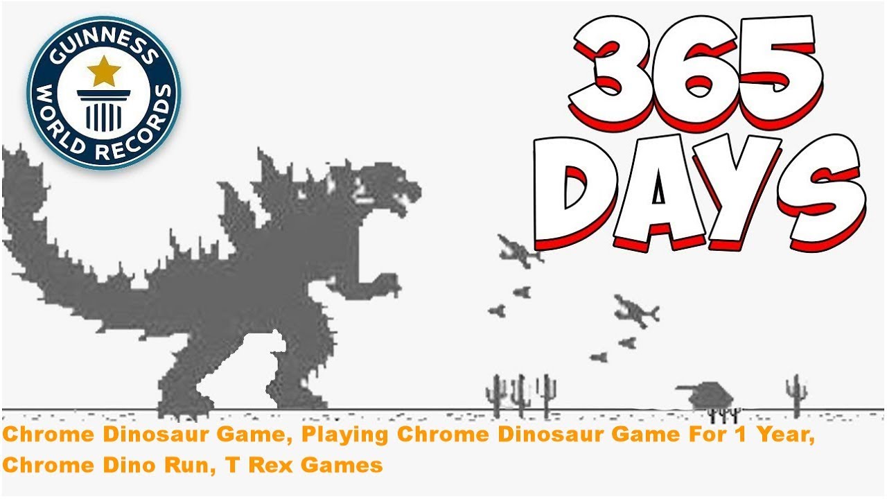 Playing Chrome Dinosaur Game For 1 Year, Every Like Makes It Faster World  Record +Music +Chat 