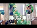 A Dinosaur Birthday Party + time-lapse set up | VLOG