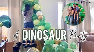 A Dinosaur Birthday Party + time-lapse set up | VLOG