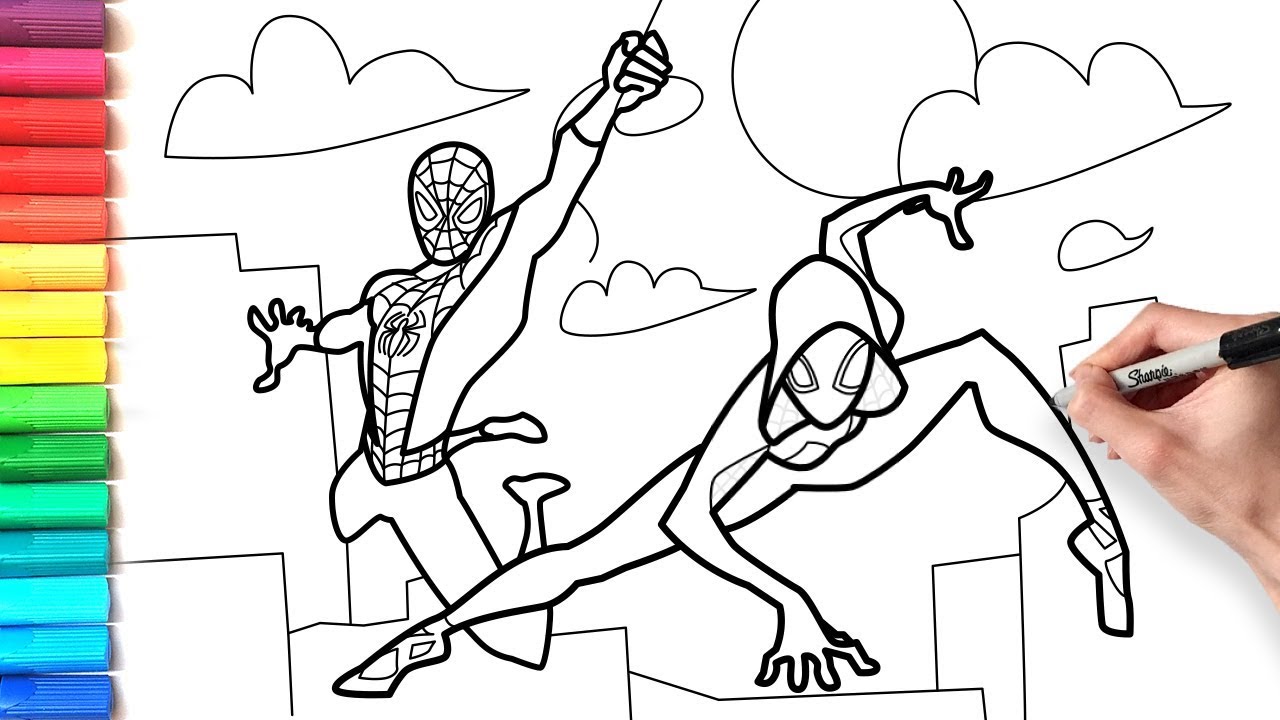How To Draw Spiderman And Spider Woman For Kids Spider man Into The How To Draw Spiderman And Spider Woman For Kids Spider man Into The