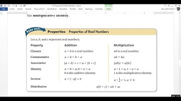 1-2 Properties of Real Numbers