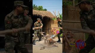 Blacksmith shop and army officer