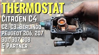 Citroen C4 thermostat replacement. C2,C3, Berlingo, Peugeot 206, 207, 301, 307, 308 & Partner.