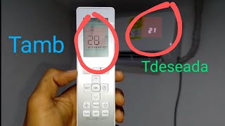 Como cambiar de temperatura ambiente a deseada en la pantalla del control de un aire acondicionado?