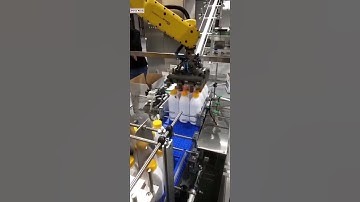 Automatic robot hand bottle in full pack cartoning encasing line