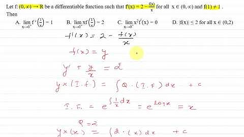 Let f : (0, ∞)→R be a differentiable function such that f
