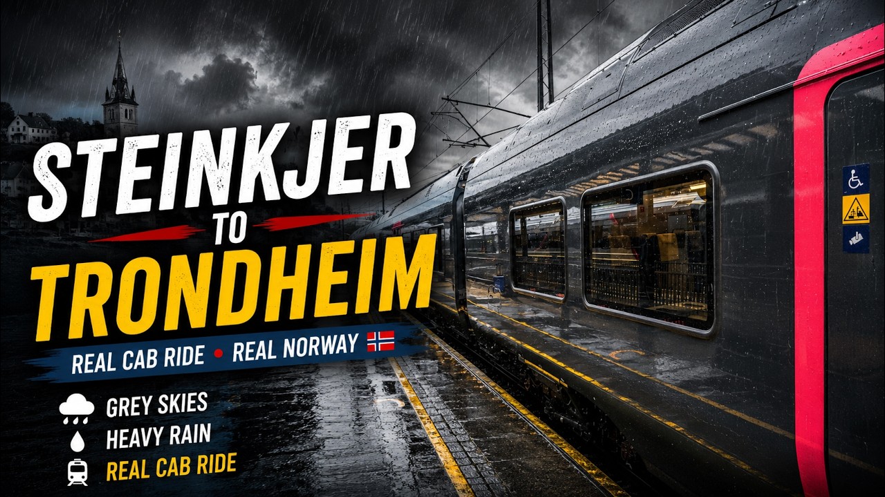 Steinkjer – Trondheim | Train 454 | Type 76 Cab Ride Through Norway