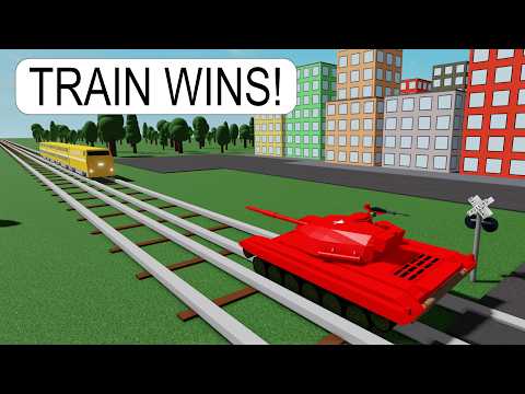 I Parked a TANK on a Train Track on Roblox BUT the TRAIN DESTROYS It
