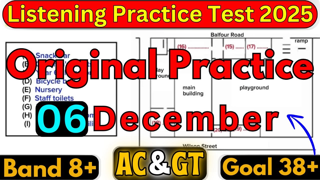 06 ДЕКАБРЯ 2025 ГОДА ТЕСТ IELTS ПО АУДИРОВАНИЮ С ОТВЕТАМИ | ТЕСТ IELTS ПО АУДИРОВАНИЮ